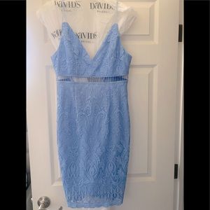 Blue lace dress. Pink lily boutique.